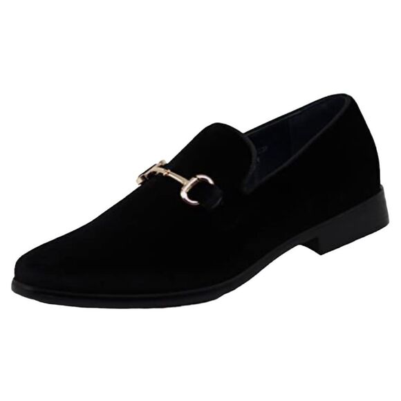Giorgio Brutini Black Suede Slip On Loafers /Smoking Slippers - Size 9 - Picture 1 of 14